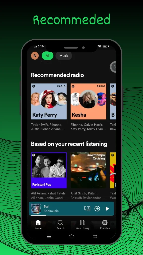 spotify recommended tab screenshot