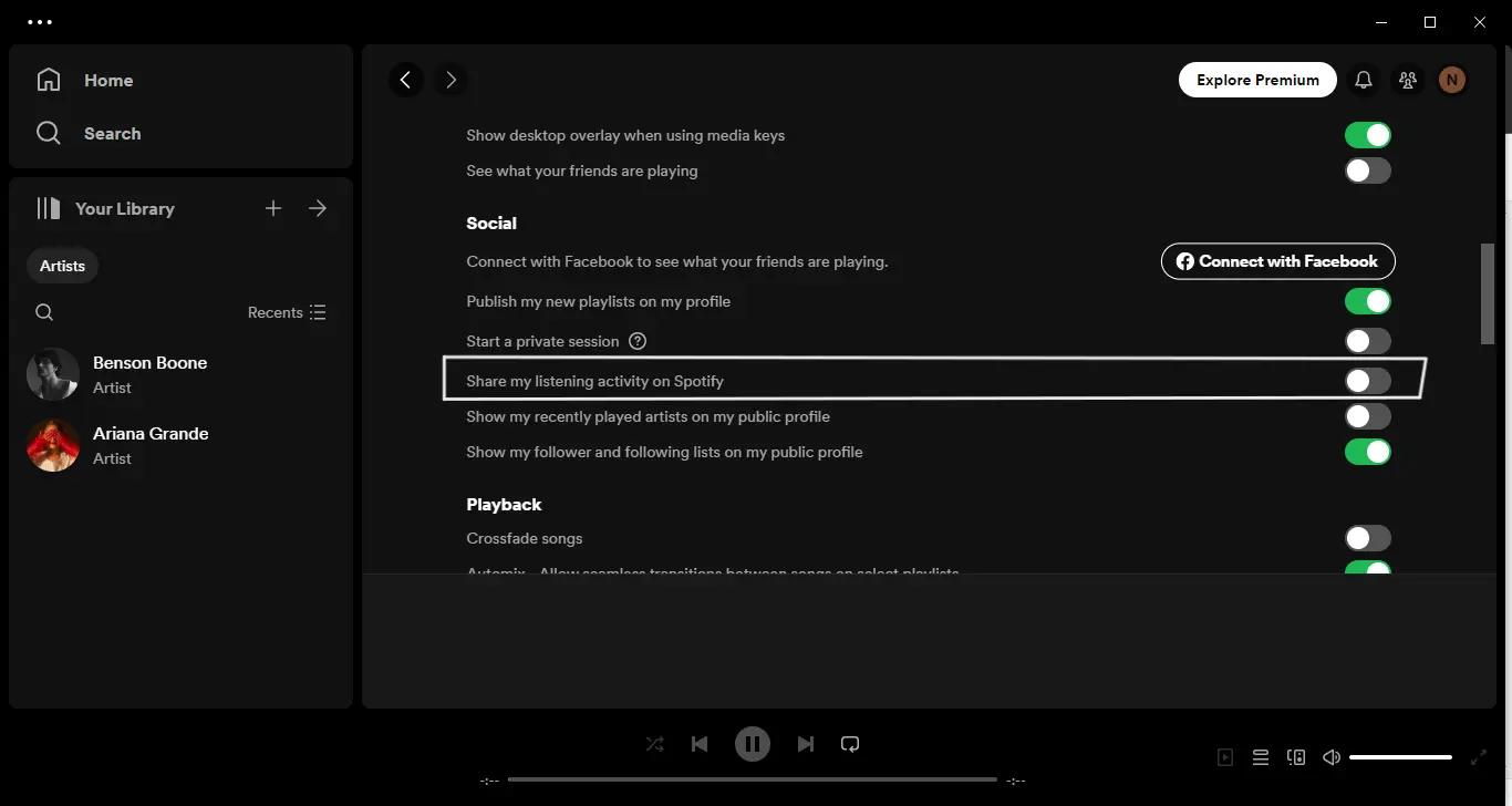 How to Hide Your Listening Activity on Spotify through desktop