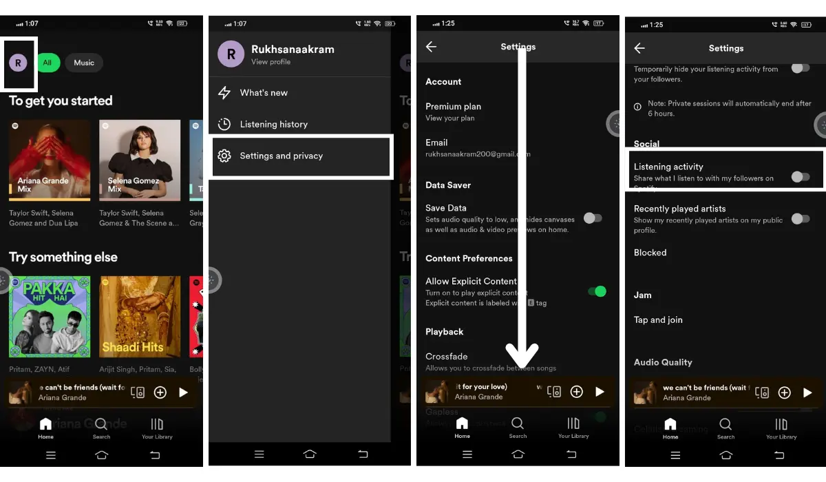 How to Hide Your Listening Activity on Spotify through mobile