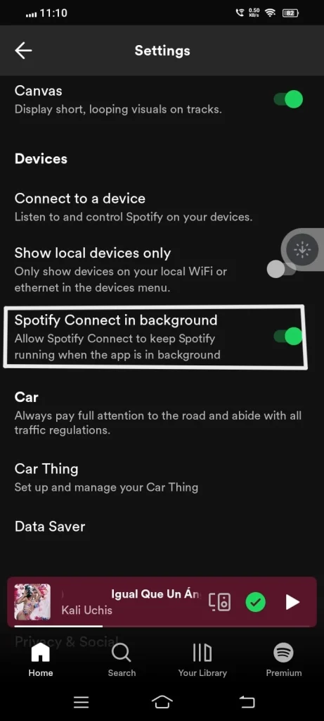 spotify connect in background